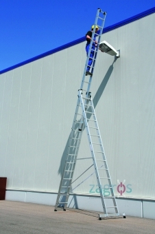 Trodelna aluminiasta večnamenska lestev